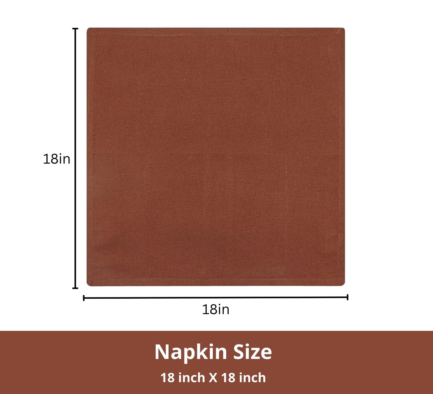 PurpleEssences Rust Set of 12 Cloth Dinner Napkins 100% Cotton 18x18 Inch - Soft Durable Washable - Ideal for Farmhouse Party Spring Easter Summer - Perfect Everyday Use Table Linen - Rust