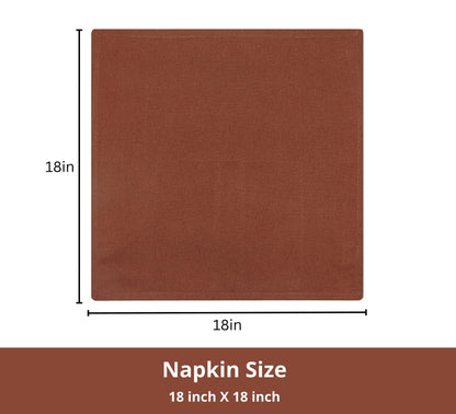PurpleEssences Rust Set of 12 Cloth Dinner Napkins 100% Cotton 18x18 Inch - Soft Durable Washable - Ideal for Farmhouse Party Spring Easter Summer - Perfect Everyday Use Table Linen - Rust