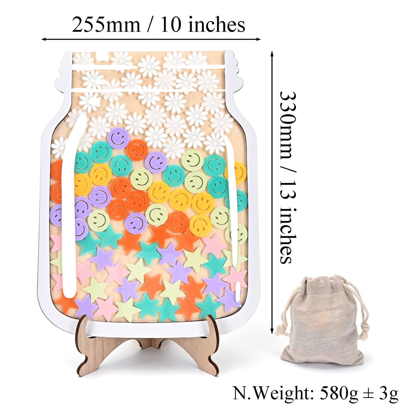 TINGKU 100 Tokens Happy Daisies Magnetic Behavior Jar Classroom Reward System, Extra Large Class Teacher Reward Incentive Jar for Kids, Behavior Management Classroom Tools, Children Reward Chore Jar