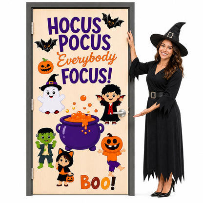 Hello Hallway Classroom Door Decorations for Teachers, Halloween Theme | Reusable Peel & Stick Classroom Door Decor Kit | Preschool, Pre-K & Kindergarten Classroom Decor | Teacher Supplies
