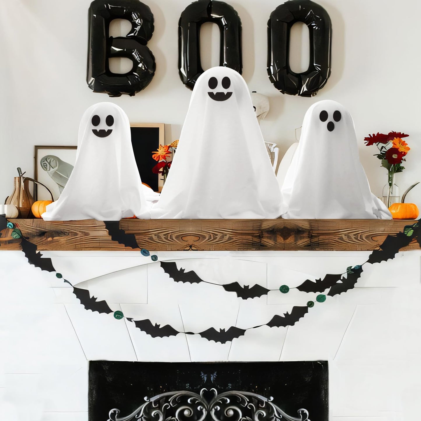 ORIENTAL CHERRY Halloween Decor - Halloween Decorations Indoor - Set of 3 DIY Spooky Ghosts Crafts - Scary Ghost for Indoor Party Home Table Room Kitchen Office