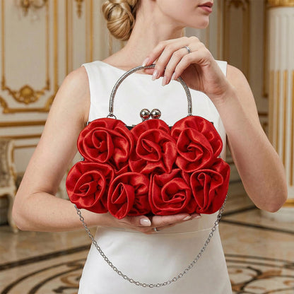 Clutch Purses for Women Satin Evening Purses for Women Red Clutch Wedding Purse Cocktail Party Prom Dressy Handbags