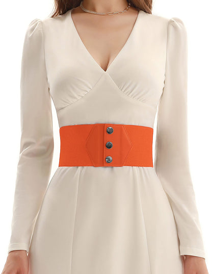 GRACE KARIN Women's Elastic Belt Stretchy Wide Belts for Women Dresses Corset Belts Retro Wide Cinch Belt M