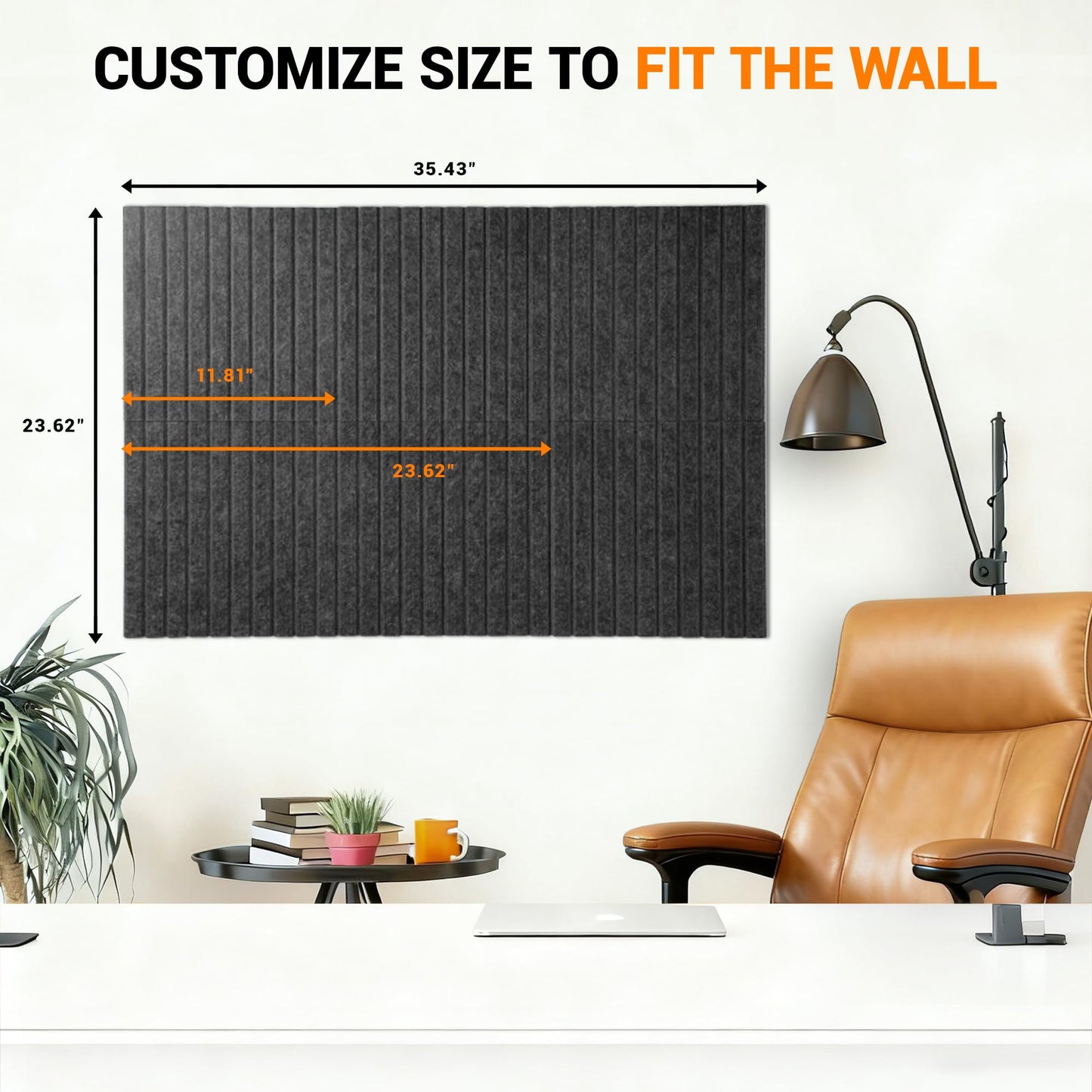 Cork Board Tiles for Wall with Push Pins, Removable 36" x 24" Slat Bulletin Board Sets, Adhesive Pin Board | Magrowill 6 Packs Felt Panels for Interior Wall Decor