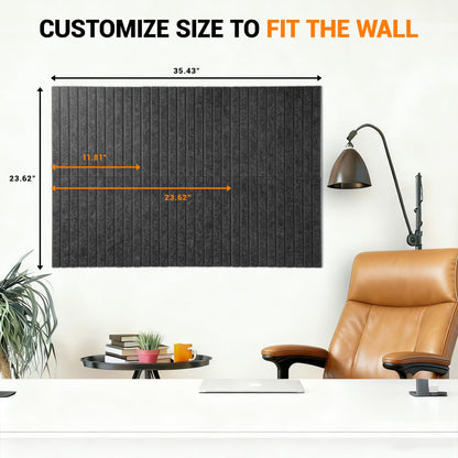 Cork Board Tiles for Wall with Push Pins, Removable 36" x 24" Slat Bulletin Board Sets, Adhesive Pin Board | Magrowill 6 Packs Felt Panels for Interior Wall Decor