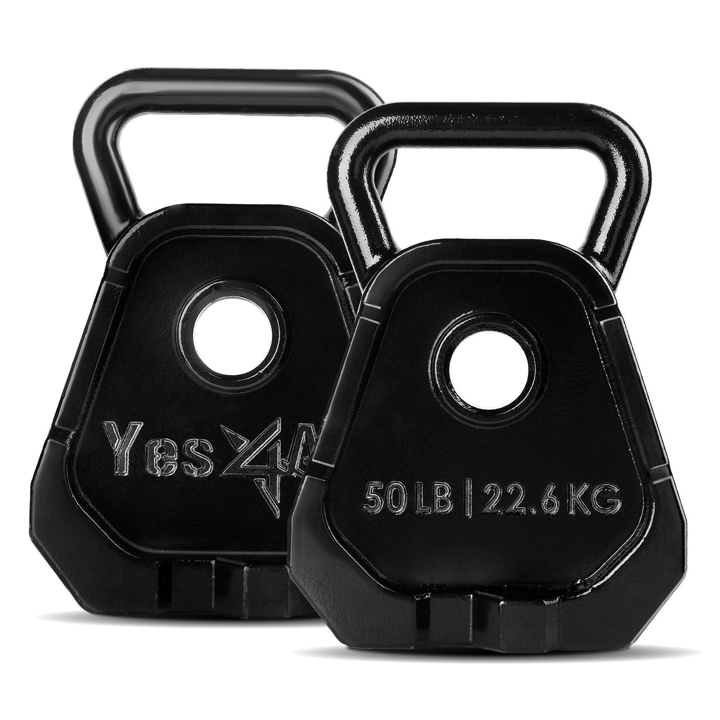Yes4All Kettlebell Special Shape, Upgraded &Multifunctional for Advanced Training, Solid Cast Iron Powder Coated, Anti Slip Handle Strength Training Equipment