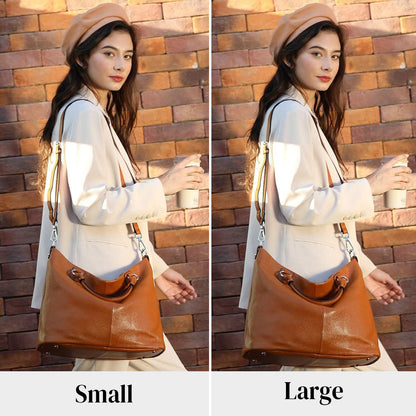 Kattee Women's Soft Genuine Leather Tote Bag, Top Satchel Purses and Handbags