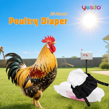 Adjustable Chicken Harness Diaper (5.4ft Leash) – Breathable & Washable Secure Training for Hens, Ducks & Chicks | Outdoor Walking & Discipline Solution (Months, Pink)