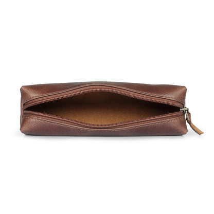 Londo Genuine Leather Zipper Pen, Pencil & Cosmetic Case