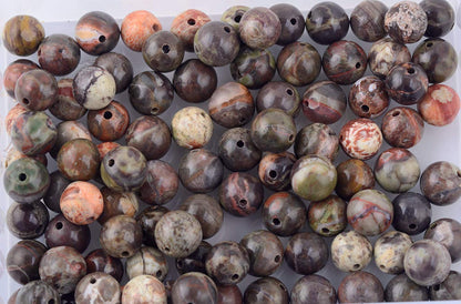 Natural Stone Beads 100pcs 6mm Ocean Jade Round Genuine Real Stone Beading Loose Gemstone Hole Size 1mm DIY Smooth Beads for Bracelet Necklace Earrings Jewelry Making (Ocean Jade, 6mm)