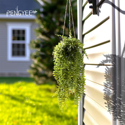 PENGYEE 3 Packs Fake Hanging Plants with Black Pots, 20" Artificial Hanging Plants for Wall Decor, Fake Fern Plants Mandala Vine for Home Bathroom Bedroom Kitchen Office Room Decor