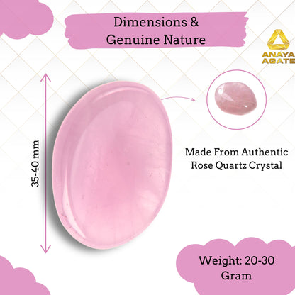 Anaya Agate Rose Quartz Worry Stones Certified Crystal Thumb Worry Stone for Anguish, Relaxing and Soothing Balance Stones for Meditation, Stress Relief Crystals and Healing Stones for Men, Women