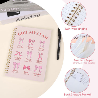 Gorsbark Bible Journaling Kit for Women, Bible Study Supplies Set with No Bleed Highlighters, Pens, Tabs, Notebook, Pencil Case, Christian Gifts for Women, Beginners, Students, Bible Study kit (Pink)