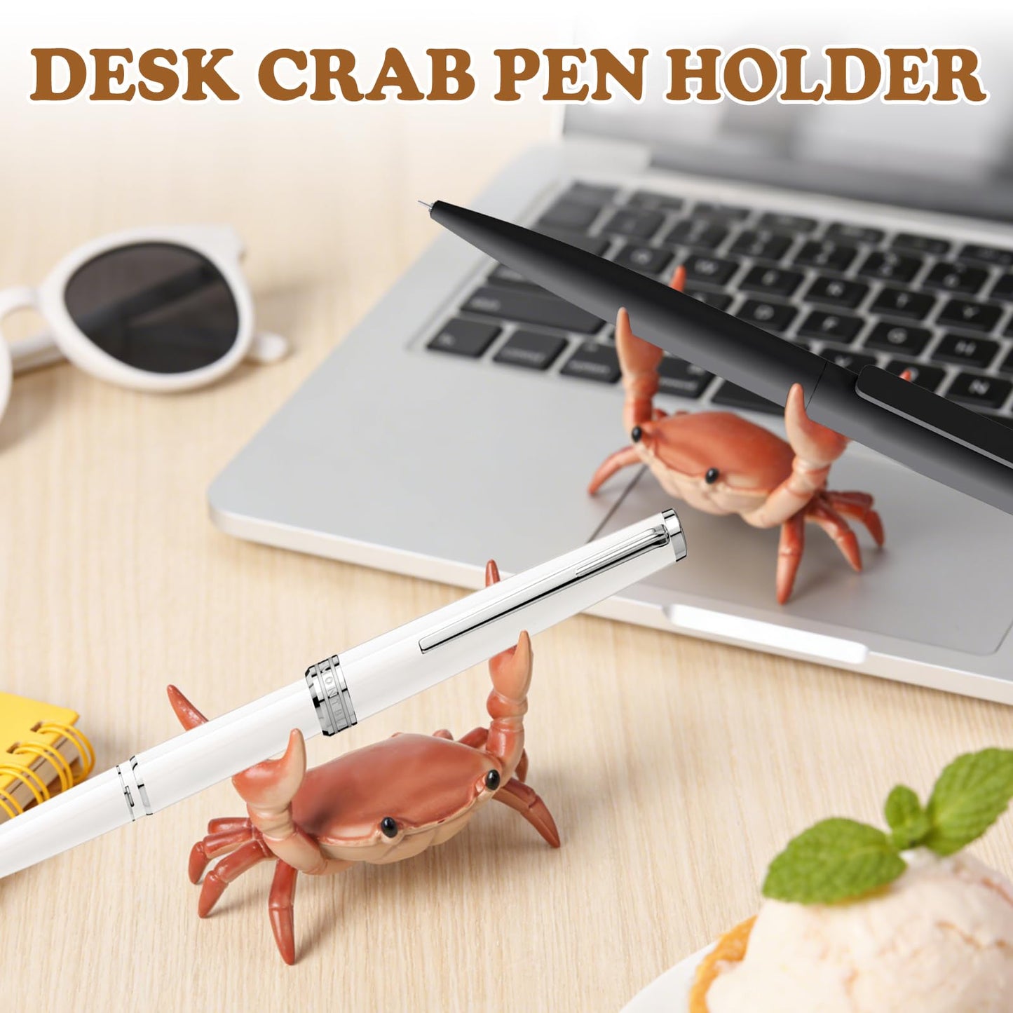 4PCS Weightlifting Crab Pen Holder for Desk, Creative Desk Crab Pen Holder, Cute Desk Organizer & Pencil Stand, Funny Home Office School Decor Desk Accessories (MIX)