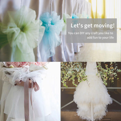 SAYUAN Ivory Tulle Fabric Rolls 6 Inch by 100 Yards (300 feet) Tulle Roll for DIY Tutu Skirt Baby Shower Birthday Party Wedding Decorations Crafts