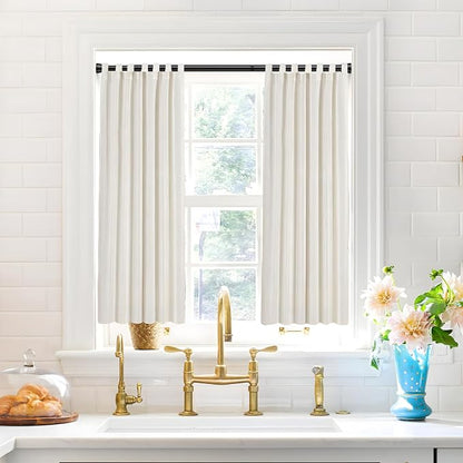 MEXAU Black Shower Curtain Rod 45 To 77 Inch Tension Shower Rod For Bathroom 7/8" Adjustable Spring Curtain Rod No Drilling Spring Curtain Rod Black Tension Curtain Rods for Windows Doorway Closet