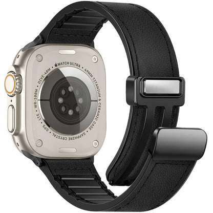 WestEagle Magnetic Leather Bands Compatible with Apple Watch 49mm 46mm 45mm 44mm 42mm(S3/2/1) for Men Women, Genuine Leather with Magnetic Buckle for iWatch Ultra1/2/3 Series SE11/10/9/8/7/6/5/4/3/2/1