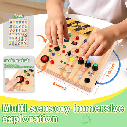 Grarain Busy Board for Toddlers - Montessori Educational Toy for 1-3 Year Old Boys & Girls | Travel-Friendly Sensory Learning Activity | Ideal for Kids with Autism(Busy Board v4)