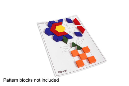 LEARNING ADVANTAGE Pattern Block Cards - Set of 20 Double-Sided Cards - Early Geometry for Kids - Teach Creativity, Sequencing and Patterning