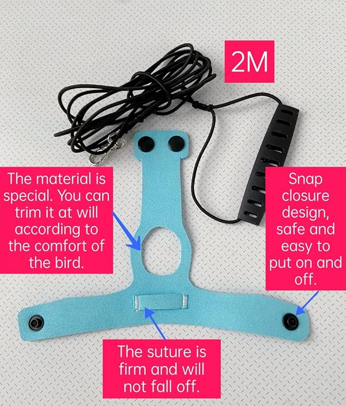 Bird Flight Harness Vest Parrot Flight Suit with Leash for Parakeets Cockatiels Conures Budgies, Bird Flying Clothes with Rope and Handle for Outdoor Activities Training (S,Blue)