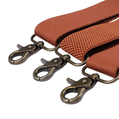 Tourbon Men's Y Back Suspenders - 1.4 Inch Elastic Adjustable Straps with 3 Metal Snap Hooks, Heavy Duty Western Braces for Jeans, Pants & Formal Wear