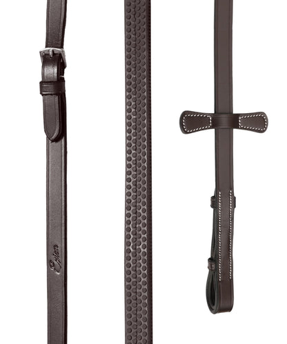 Exion ‘Astra’ Sidepull Bitless Bridle for Horses – Fancy Stitched Padded Leather with Anti-Pressure Crown, Rubber Reins, Stainless Hardware – Black, Brown, Oak | Cob, Full, Oversize, Pony