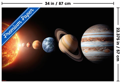 Science - Solar System Planets 26 Wall Poster, 34L" x 22.4W", Premium Poster & Mount Bundle