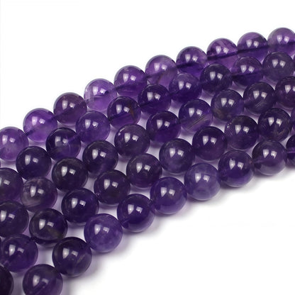 MJDCB 5A Natural South Africa Amethyst Gemstone Round Stone Beads for Jewelry Making DIY Bracelet Necklace (4mm)