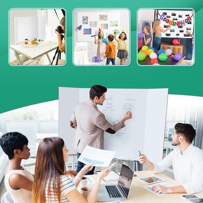 2 Pack Trifold Poster Board, IKAYAS 24" X 36" Double Sided White Tri-fold Poster Boards, Science Fair Display Boards Presentation Boards for Mounting, Art, Display, Projects Classroom Supplies