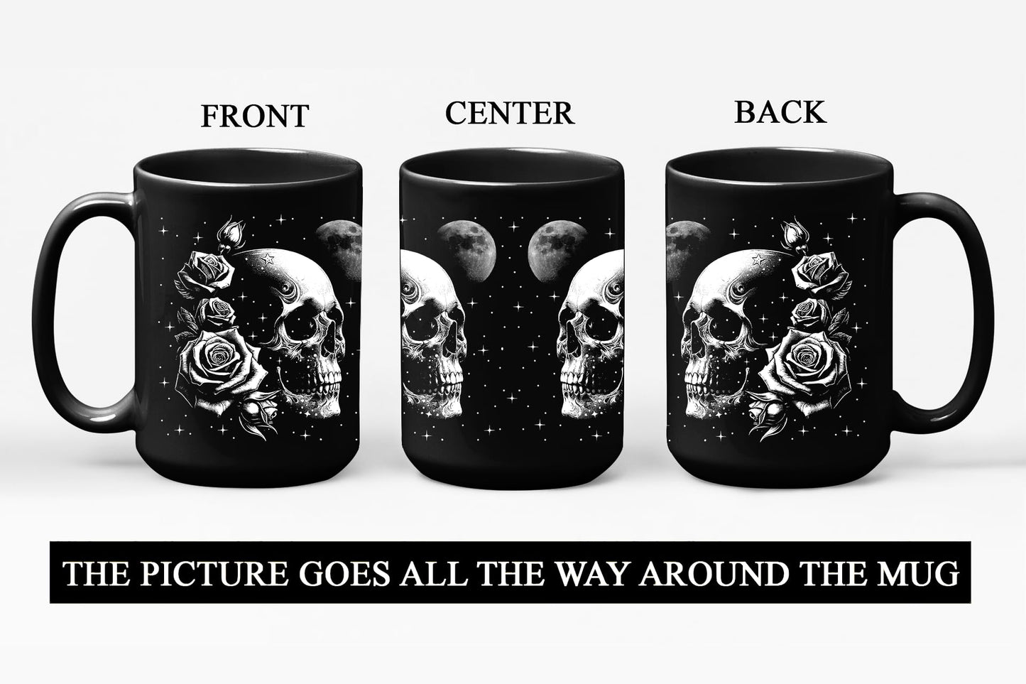 Skull Mug 15oz Goth Gift for Women - Christmas Mugs Witch Gifts for Women Skull Gifts for Men Unique - Gothic Coffee Mug - Witch, Goth Decor Christmas Cup With Skulls Cup Gothic Gift for Men, Dad, Mom