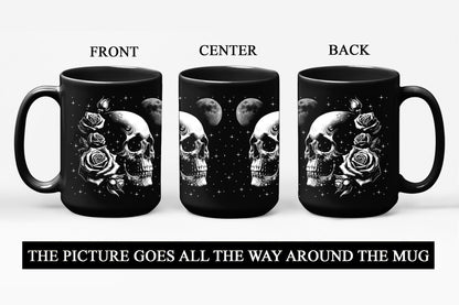 Skull Mug 15oz Goth Gift for Women - Christmas Mugs Witch Gifts for Women Skull Gifts for Men Unique - Gothic Coffee Mug - Witch, Goth Decor Christmas Cup With Skulls Cup Gothic Gift for Men, Dad, Mom
