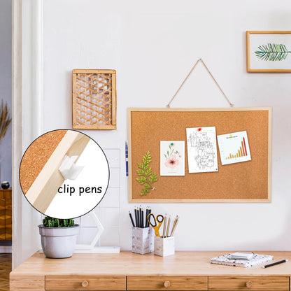 Lyellfe 3 Pack Cork Boards for Walls, 24''L x 16''W Large Bulletins Board with Frame, Push Pins, Thick Notice Board for Office School Home Decor, Two-Side Cork