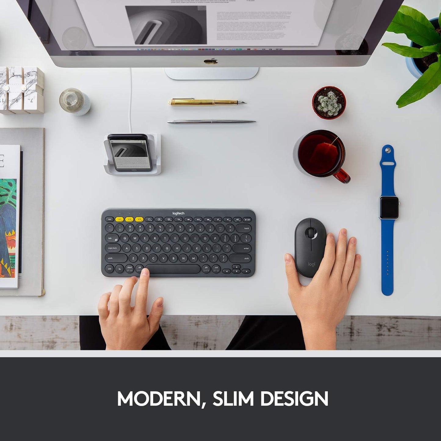 Logitech Slim Wireless Bluetooth Mouse for Mac - White