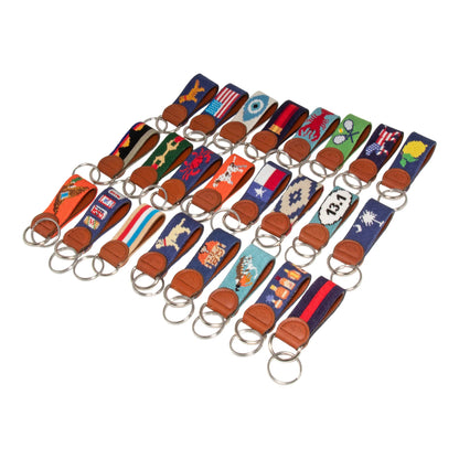 Huck Venture American Flag Needlepoint Key Fob & Keychain (American Flag)