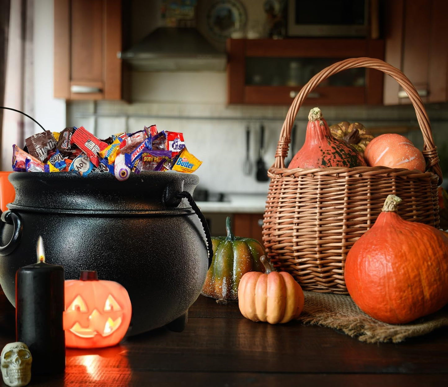GIFTEXPRESS 12" Black Cauldron - Large Plastic St. Patrick's Day Pot of Gold Coin Party Bucket Decor - Halloween Witch Kettle For Candy, Treats & Punch Bowl