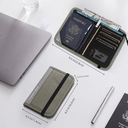 P.travel Passport Holder for Travel - RFID Blocking Nylon Passport Wallet with Adjustable Shoulder Strap，LightWeight Document Organizer Pouch for Men & Women, Travel Must Haves