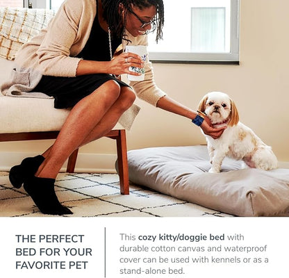 Naturepedic Organic Medium Pet Bed - Super Plush Dog & Cat Beds - Ultra Supportive Dog Bed Mat - Ideal Pet Bed with No Polyurethane Foam - 23" x 17" x 3"