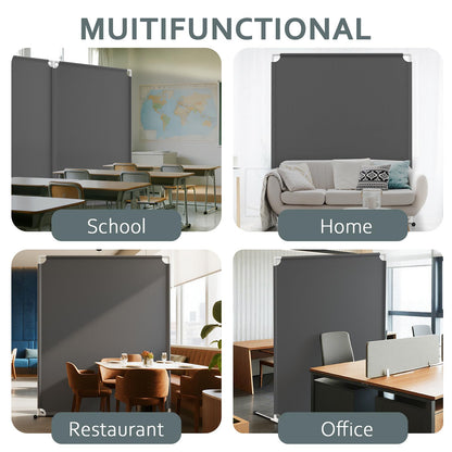 Room Divider for Privacy Protection - Single Panel Privacy Screen for Room Separation, 75.6" x 60" Portable Room Partition for Bedroom Office Dorm, Freestanding Divider Easy to Install ，Grey