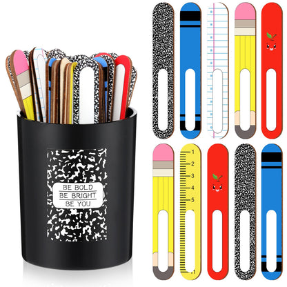 Ireer 122 Pcs Back to School Flip Name Sticks with Box and Sticker for Classroom Talking Flip Sticks Teacher Student Management Grouping Counting Tool Classroom Education Supplies (Combination)