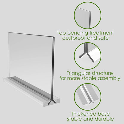 newnewshow Acrylic Sign Holder 11x8.5 Inch 3 Pack Horizontal T Shape Double-Sided Desktop Display Holder. (Optional 8.5x11 8.5x5.5 5x7 Horizontal and Vertical)