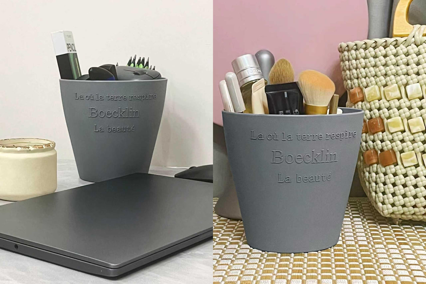 WDoptFY Modern Sleek Indoor Outdoor Pots for Artificial Flowers, Plant Pot for Fake/Faux Flowers, Versatile Decorative Desktop Vessel/Cachepot/Bin, Planter Vase, 1-PC, No Drainage Hole (Drillable)