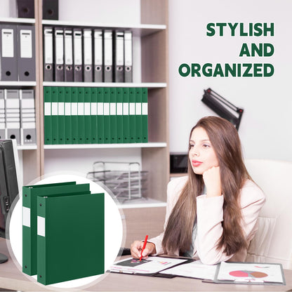 Henoyso 48 Pack 1 Inch 3 Ring Plastic Binders, Bulk Flexible PP Binders for Classroom & School Supplies, Letter Size 8.5 x 11, Holds 240 Sheets with Interior Pocket (Dark Green)