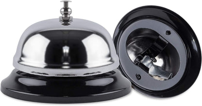 Super Z Outlet Call Bell 2-Pack - Classic Service Bell for Desk, Counter, or Reception 3.35", Gleaming Stainless Steel, Corrosion-Resistant, for Home, Office, School