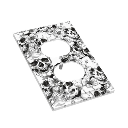 Gothic Skull Floral Skeleton Decorative 1 Gang Receptacle Outlet Cover Electrical Duplex Wall Plate Single Duplex Wall Plate Light Switch Cover