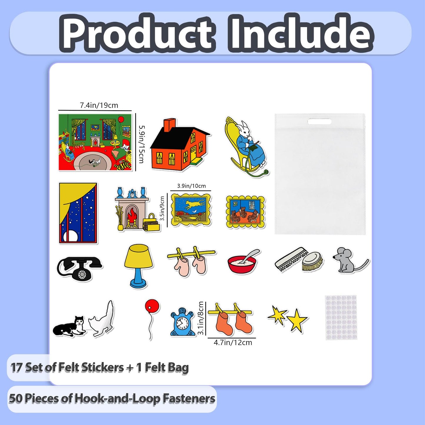 Ai fsem Goodnight Moon Fairy Tales Felt Board Story Sets Felt Toys Toddler Storytelling Interactive Toys Role Play Preschool Learning Activities