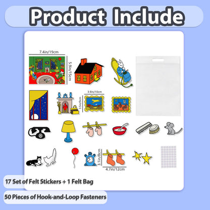 Ai fsem Goodnight Moon Fairy Tales Felt Board Story Sets Felt Toys Toddler Storytelling Interactive Toys Role Play Preschool Learning Activities