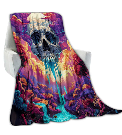 amepay Mystical Skull Throw Blanket - Soft & Warm Flannel Fleece, Cozy Plush, Lightweight, Fuzzy, Anti-Pilling, Perfect for Halloween,Couch, Bedroom, Travel - Unique Design for Men & Boys 60×50inch