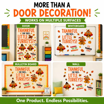 Hello Hallway Classroom Door Decorations for Teachers, Thanksgiving | Reusable Peel & Stick Door & Whiteboard Decor Kit | Preschool Pre-K Kindergarten Classroom Wall Decor