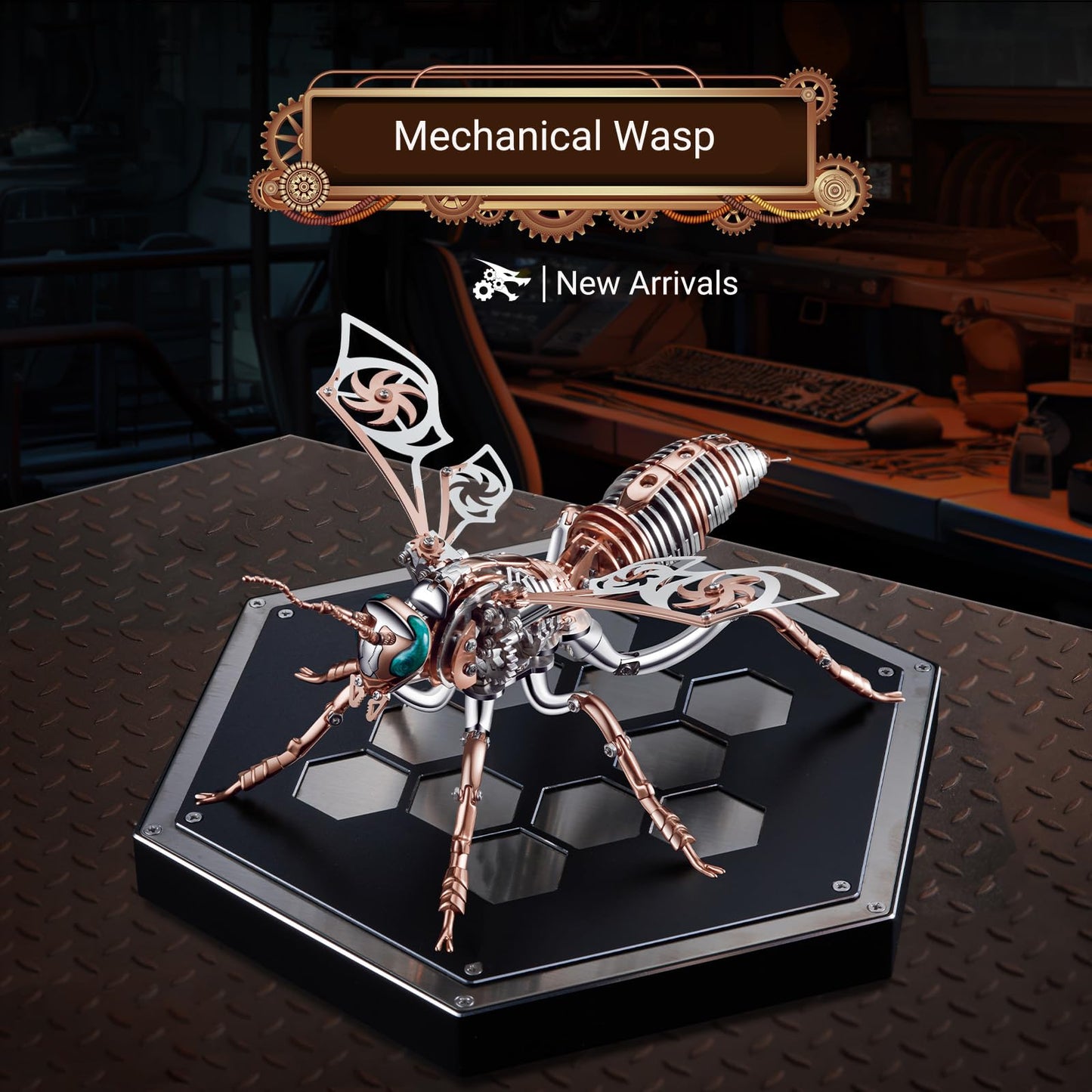 3D Metal Wasp Puzzles for Adults Model Kits Mechanical Building Blocks Difficult DIY Assembly for Men