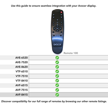 Avocor Remote Control for VTF-10, AVF-15 and AVE-20 Series Displays | Ideal for Classroom, Training and Presentation Settings | Infrared and USB